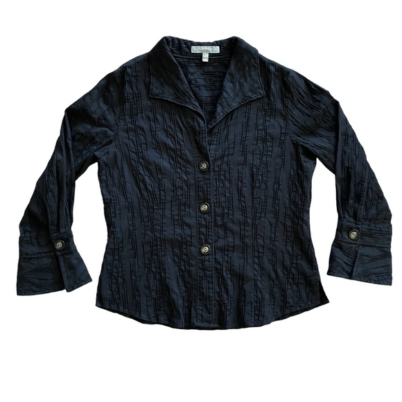 Foxcroft Textured Fitted Stretch Button Up Shirt - Picture 1 of 9